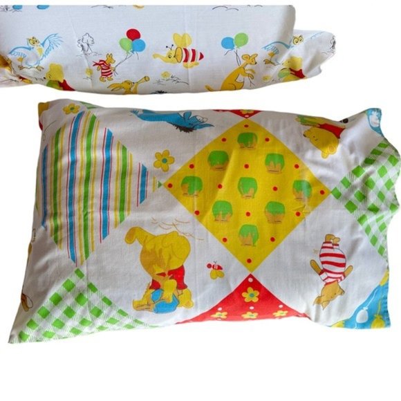 Vintage 90s Disney Winnie The Pooh Patchwork Pillowcases - Picture 3 of 12